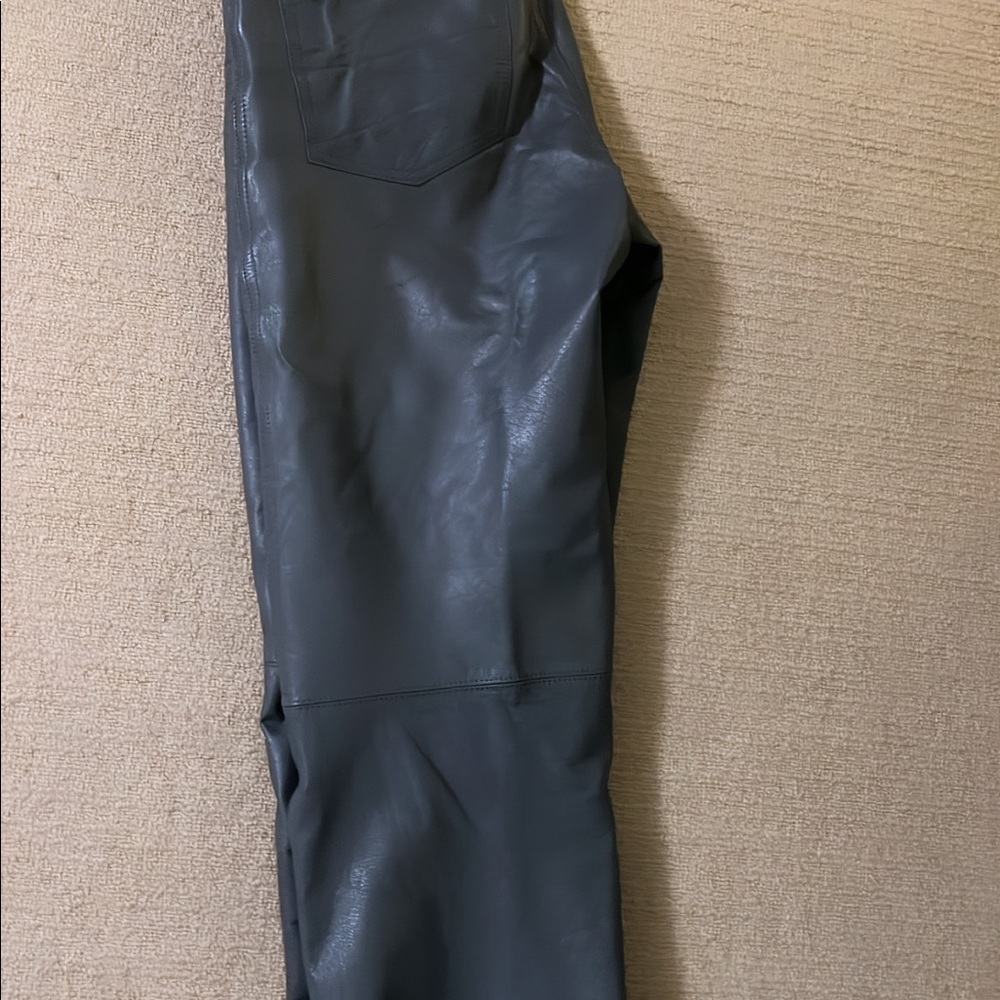 Long grey ICEBAY Leather pants